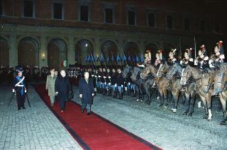 Il Presidente della Repubblica Francesco Cossiga riceve in udienza le Delegazioni del Consiglio Europeo in occasione della visita del Presidente della Repubblica Francese Francois Mitterand