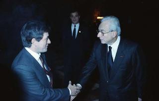 Il Presidente della Repubblica Francesco Cossiga riceve in udienza le Delegazioni del Consiglio Europeo in occasione della visita del Presidente della Repubblica Francese Francois Mitterand