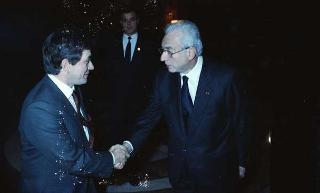 Il Presidente della Repubblica Francesco Cossiga riceve in udienza le Delegazioni del Consiglio Europeo in occasione della visita del Presidente della Repubblica Francese Francois Mitterand