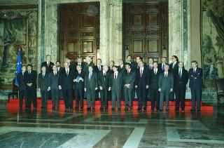 Il Presidente della Repubblica Francesco Cossiga riceve in udienza le Delegazioni del Consiglio Europeo in occasione della visita del Presidente della Repubblica Francese Francois Mitterand