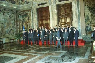 Il Presidente della Repubblica Francesco Cossiga riceve in udienza le Delegazioni del Consiglio Europeo in occasione della visita del Presidente della Repubblica Francese Francois Mitterand