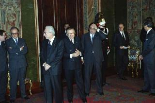 Il Presidente della Repubblica Francesco Cossiga riceve in udienza le Delegazioni del Consiglio Europeo in occasione della visita del Presidente della Repubblica Francese Francois Mitterand