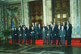Il Presidente della Repubblica Francesco Cossiga riceve in udienza le Delegazioni del Consiglio Europeo in occasione della visita del Presidente della Repubblica Francese Francois Mitterand