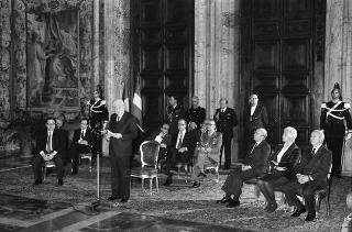 Presentazione degli auguri da parte del Corpo Diplomatico al Presidente della Repubblica Francesco Cossiga