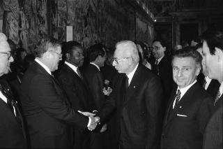 Presentazione degli auguri da parte del Corpo Diplomatico al Presidente della Repubblica Francesco Cossiga