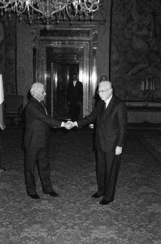 Colloquio e successiva colazione in onore del Presidente della Repubblica Algerina Democratica e Popolare Chadli Bendjedid