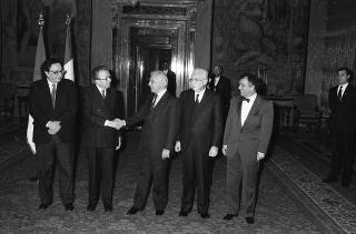 Colloquio e successiva colazione in onore del Presidente della Repubblica Algerina Democratica e Popolare Chadli Bendjedid