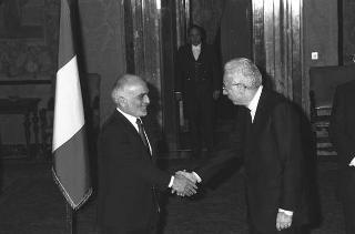 Incontro del Presidente della Repubblica Francesco Cossiga con Sua Maestà Re Hussein di Giordania