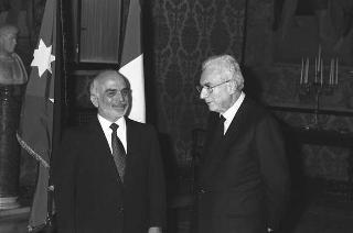 Incontro del Presidente della Repubblica Francesco Cossiga con Sua Maestà Re Hussein di Giordania