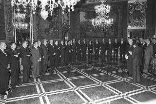 Il Presidente della Repubblica Francesco Cossiga incontra l'on.Vincenzo Scotti, Ministro dell'Interno, con i Prefetti di nuova nomina
