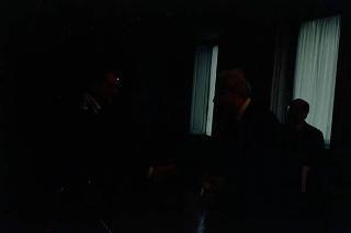 Il Presidente della Repubblica Francesco Cossiga riceve la visita di congedo del Colonnello Giuseppe Gemma, comandante del Nucleo Carabinieri presidenziale