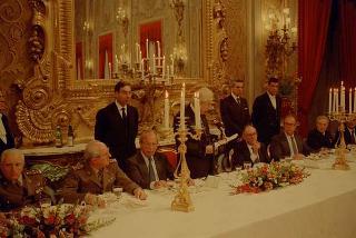 Pranzo offerto dal Presidente della Repubblica Francesco Cossiga per le Accademie Militari e gli Istituti di formazione e perfezionamento per i Quadri direttivi e dirigenziali delle Forze Armate e dei Corpi di Polizia