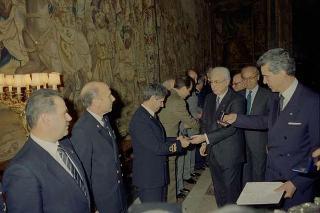 Pranzo offerto dal Presidente della Repubblica Francesco Cossiga per le Accademie Militari e gli Istituti di formazione e perfezionamento per i Quadri direttivi e dirigenziali delle Forze Armate e dei Corpi di Polizia