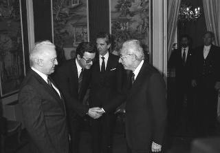 Il Presidente della Repubblica Francesco Cossiga riceve la visita di Eduard Shevardnadze, già ministro degli affari esteri dell'URSS