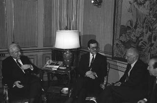 Il Presidente della Repubblica Francesco Cossiga riceve la visita di Eduard Shevardnadze, già ministro degli affari esteri dell'URSS
