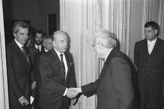 Incontro del Presidente della Repubblica Francesco Cossiga con Budimir Loncar, ministro degli affari esteri della Repubblica Socialista Federativa di Jugoslavia