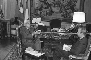 Claudio Angelini intervista il Presidente della Repubblica Francesco Cossiga per il TG1