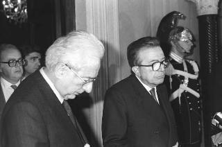 Crisi del VI Governo Andreotti. Il Presidente della Repubblica Francesco Cossiga riceve i rappresentanti dei partiti per le consultazioni