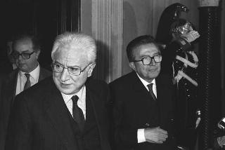Crisi del VI Governo Andreotti. Il Presidente della Repubblica Francesco Cossiga riceve i rappresentanti dei partiti per le consultazioni