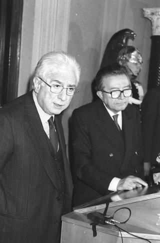 Crisi del VI Governo Andreotti. Il Presidente della Repubblica Francesco Cossiga riceve i rappresentanti dei partiti per le consultazioni
