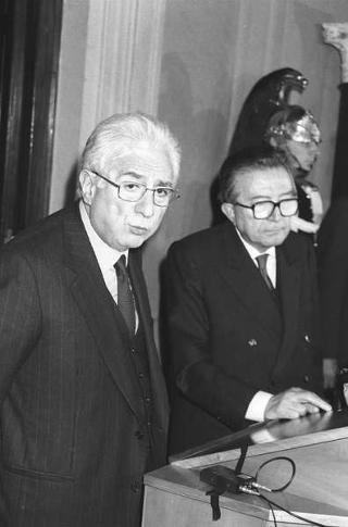 Crisi del VI Governo Andreotti. Il Presidente della Repubblica Francesco Cossiga riceve i rappresentanti dei partiti per le consultazioni
