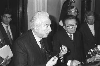 Crisi del VI Governo Andreotti. Il Presidente della Repubblica Francesco Cossiga riceve i rappresentanti dei partiti per le consultazioni
