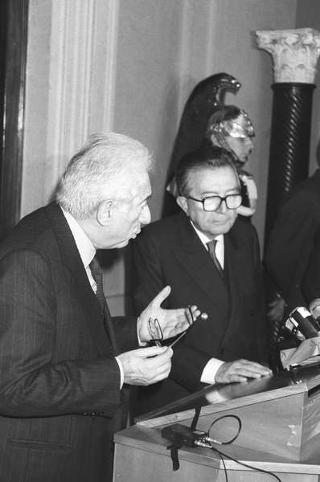 Crisi del VI Governo Andreotti. Il Presidente della Repubblica Francesco Cossiga riceve i rappresentanti dei partiti per le consultazioni