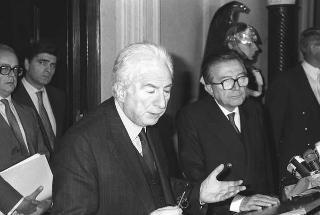 Crisi del VI Governo Andreotti. Il Presidente della Repubblica Francesco Cossiga riceve i rappresentanti dei partiti per le consultazioni