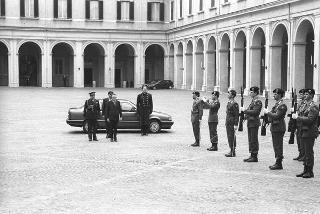 Crisi del VI Governo Andreotti. Il Presidente della Repubblica Francesco Cossiga riceve i rappresentanti dei partiti per le consultazioni