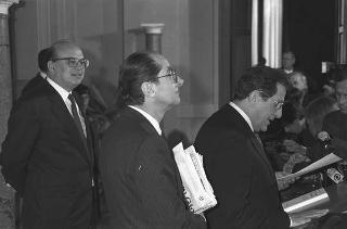 Crisi del VI Governo Andreotti. Il Presidente della Repubblica Francesco Cossiga riceve i rappresentanti dei partiti per le consultazioni