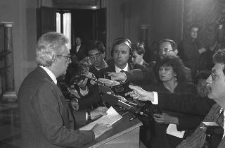 Crisi del VI Governo Andreotti. Il Presidente della Repubblica Francesco Cossiga riceve i rappresentanti dei partiti per le consultazioni