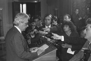 Crisi del VI Governo Andreotti. Il Presidente della Repubblica Francesco Cossiga riceve i rappresentanti dei partiti per le consultazioni