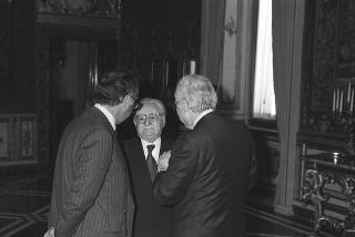 Crisi del VI Governo Andreotti. Il Presidente della Repubblica Francesco Cossiga riceve i rappresentanti dei partiti per le consultazioni