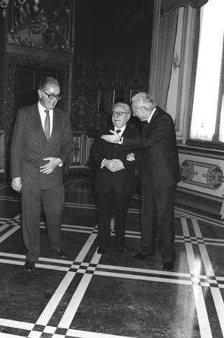 Crisi del VI Governo Andreotti. Il Presidente della Repubblica Francesco Cossiga riceve i rappresentanti dei partiti per le consultazioni