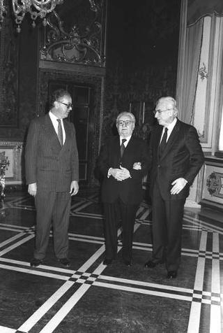 Crisi del VI Governo Andreotti. Il Presidente della Repubblica Francesco Cossiga riceve i rappresentanti dei partiti per le consultazioni