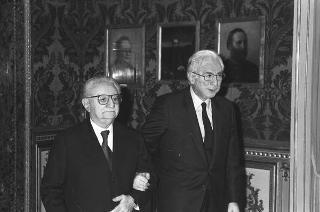 Crisi del VI Governo Andreotti. Il Presidente della Repubblica Francesco Cossiga riceve i rappresentanti dei partiti per le consultazioni