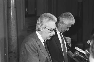 Crisi del VI Governo Andreotti. Il Presidente della Repubblica Francesco Cossiga riceve i rappresentanti dei partiti per le consultazioni