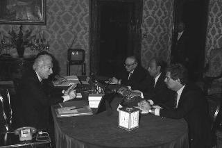 Crisi del VI Governo Andreotti. Il Presidente della Repubblica Francesco Cossiga riceve i rappresentanti dei partiti per le consultazioni