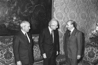Crisi del VI Governo Andreotti. Il Presidente della Repubblica Francesco Cossiga riceve i rappresentanti dei partiti per le consultazioni