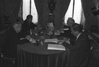 Crisi del VI Governo Andreotti. Il Presidente della Repubblica Francesco Cossiga riceve i rappresentanti dei partiti per le consultazioni