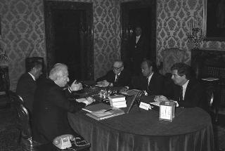 Crisi del VI Governo Andreotti. Il Presidente della Repubblica Francesco Cossiga riceve i rappresentanti dei partiti per le consultazioni