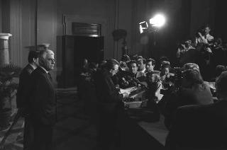 Crisi del VI Governo Andreotti. Il Presidente della Repubblica Francesco Cossiga riceve i rappresentanti dei partiti per le consultazioni