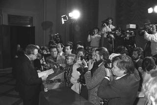 Crisi del VI Governo Andreotti. Il Presidente della Repubblica Francesco Cossiga riceve i rappresentanti dei partiti per le consultazioni