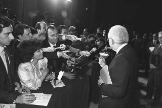 Crisi del VI Governo Andreotti. Il Presidente della Repubblica Francesco Cossiga riceve i rappresentanti dei partiti per le consultazioni