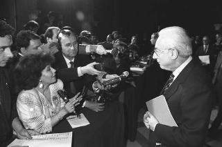 Crisi del VI Governo Andreotti. Il Presidente della Repubblica Francesco Cossiga riceve i rappresentanti dei partiti per le consultazioni