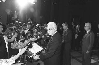 Crisi del VI Governo Andreotti. Il Presidente della Repubblica Francesco Cossiga riceve i rappresentanti dei partiti per le consultazioni