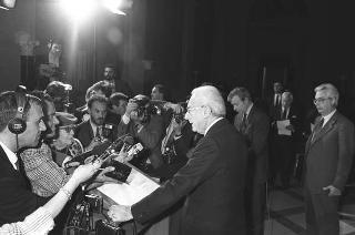 Crisi del VI Governo Andreotti. Il Presidente della Repubblica Francesco Cossiga riceve i rappresentanti dei partiti per le consultazioni