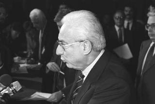 Crisi del VI Governo Andreotti. Il Presidente della Repubblica Francesco Cossiga riceve i rappresentanti dei partiti per le consultazioni