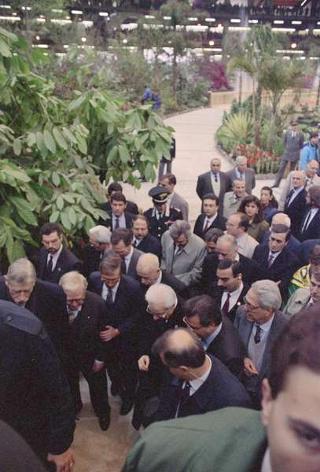 Intervento del Presidente della Repubblica Francesco Cossiga a Genova per l'inaugurazione della mostra "Eurameriflora '91"