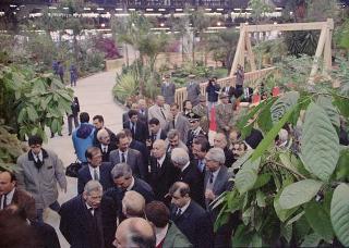 Intervento del Presidente della Repubblica Francesco Cossiga a Genova per l'inaugurazione della mostra "Eurameriflora '91"